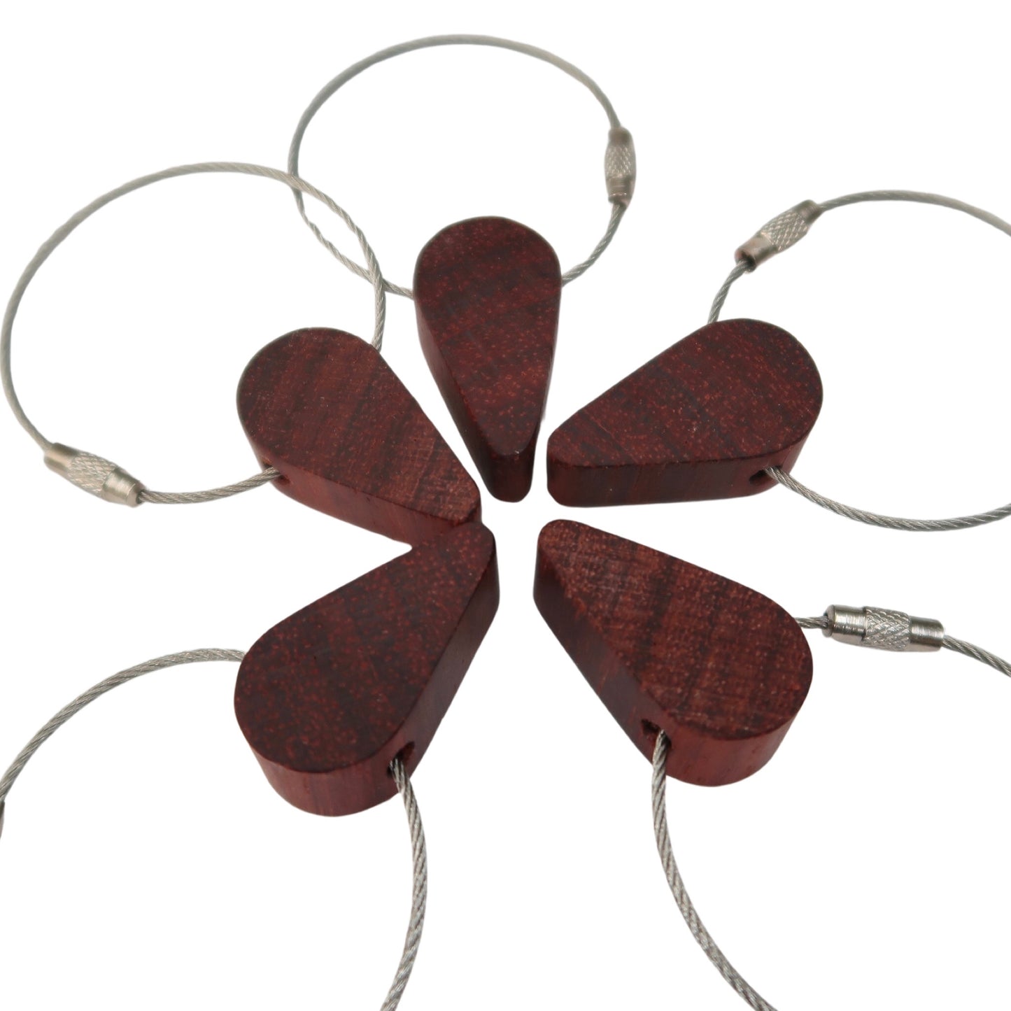 Solid Sapele Half a Heart Keyring