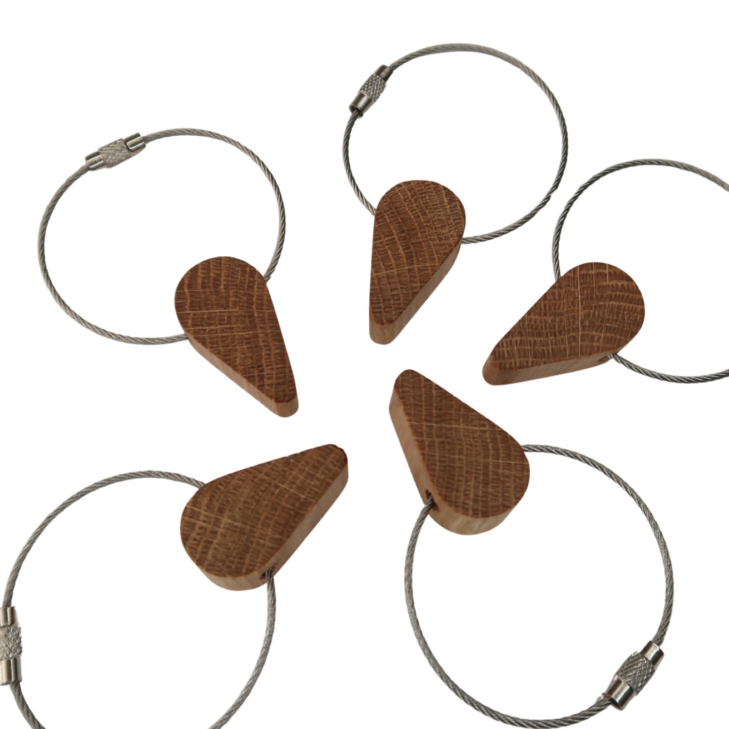 Solid Oak Half a Heart Keyring