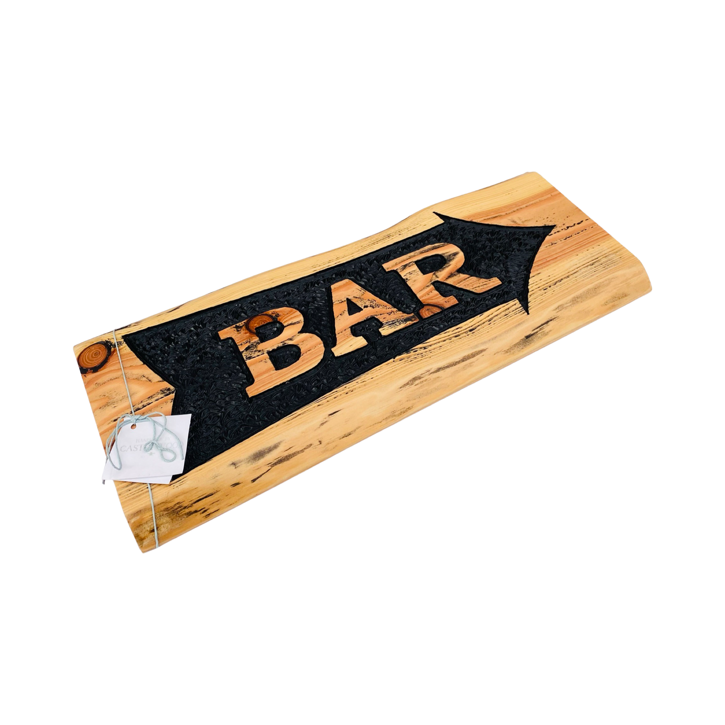 Bar Arrow Sign - Hand Carved