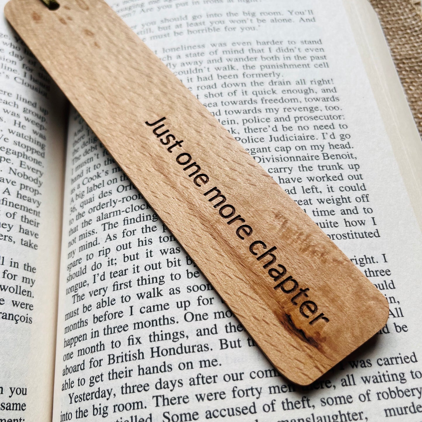 Just one more chapter - Engraved Bookmark