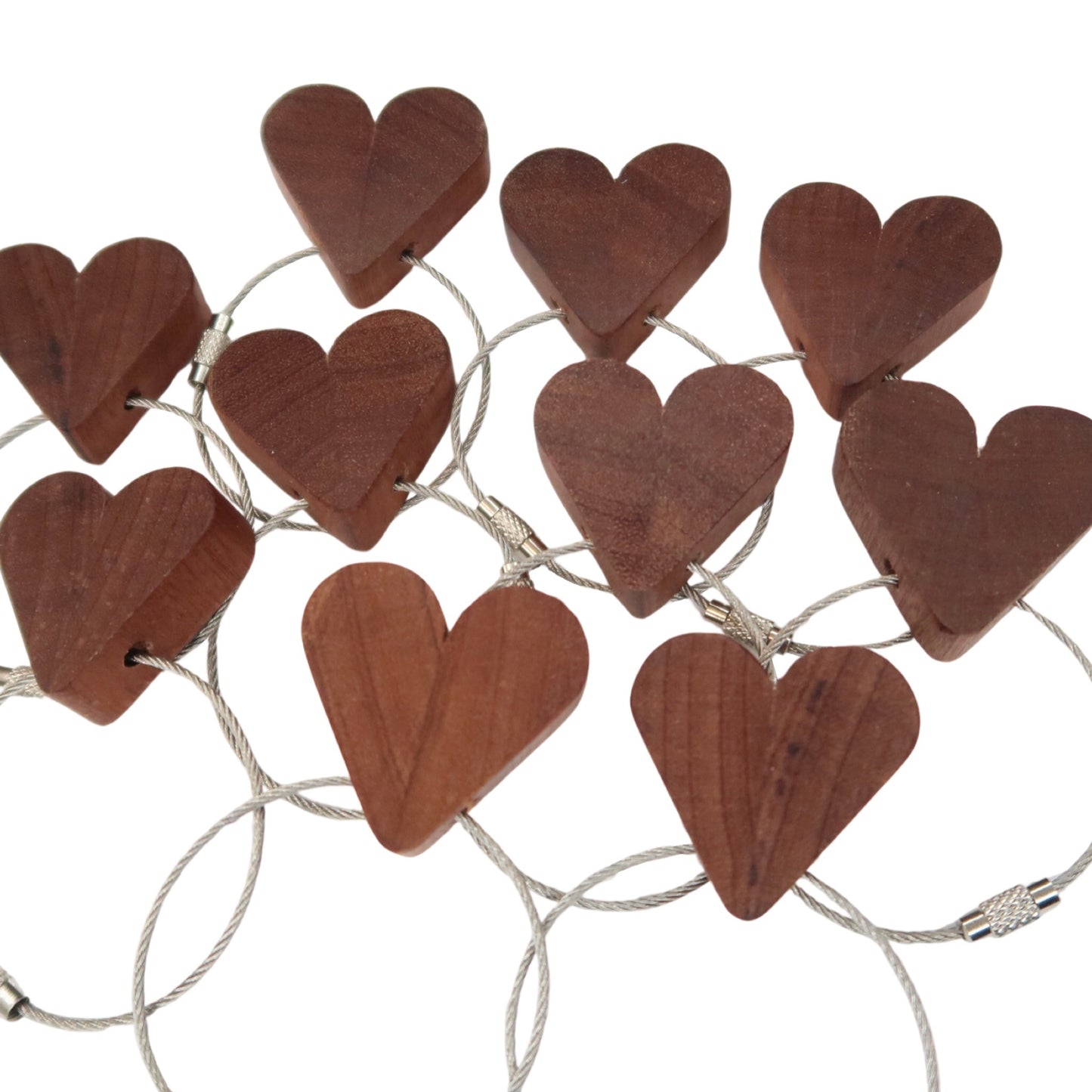 Solid Mahogany Heart Keyring