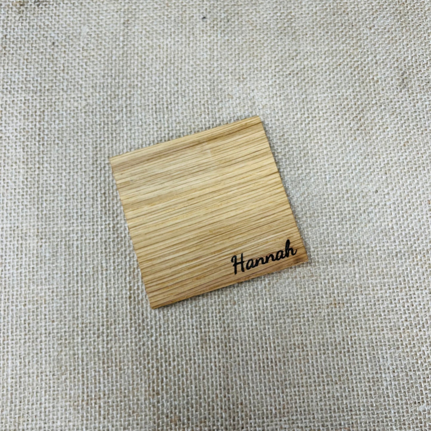 Personalised Name Coaster - Engraved Solid Oak