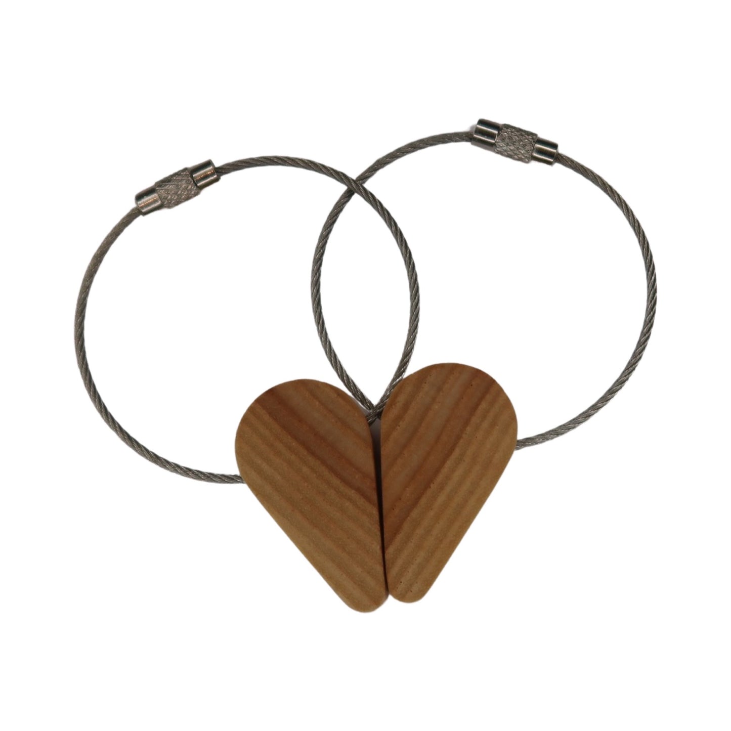 Solid Ash Half a Heart Keyring
