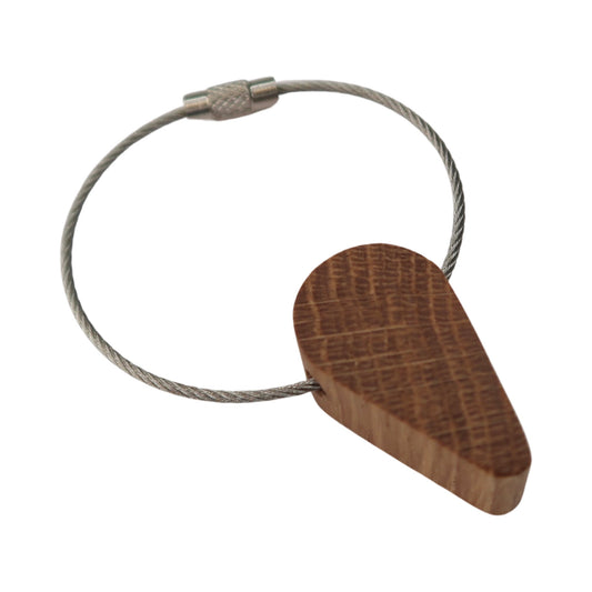 Solid Oak Half a Heart Keyring