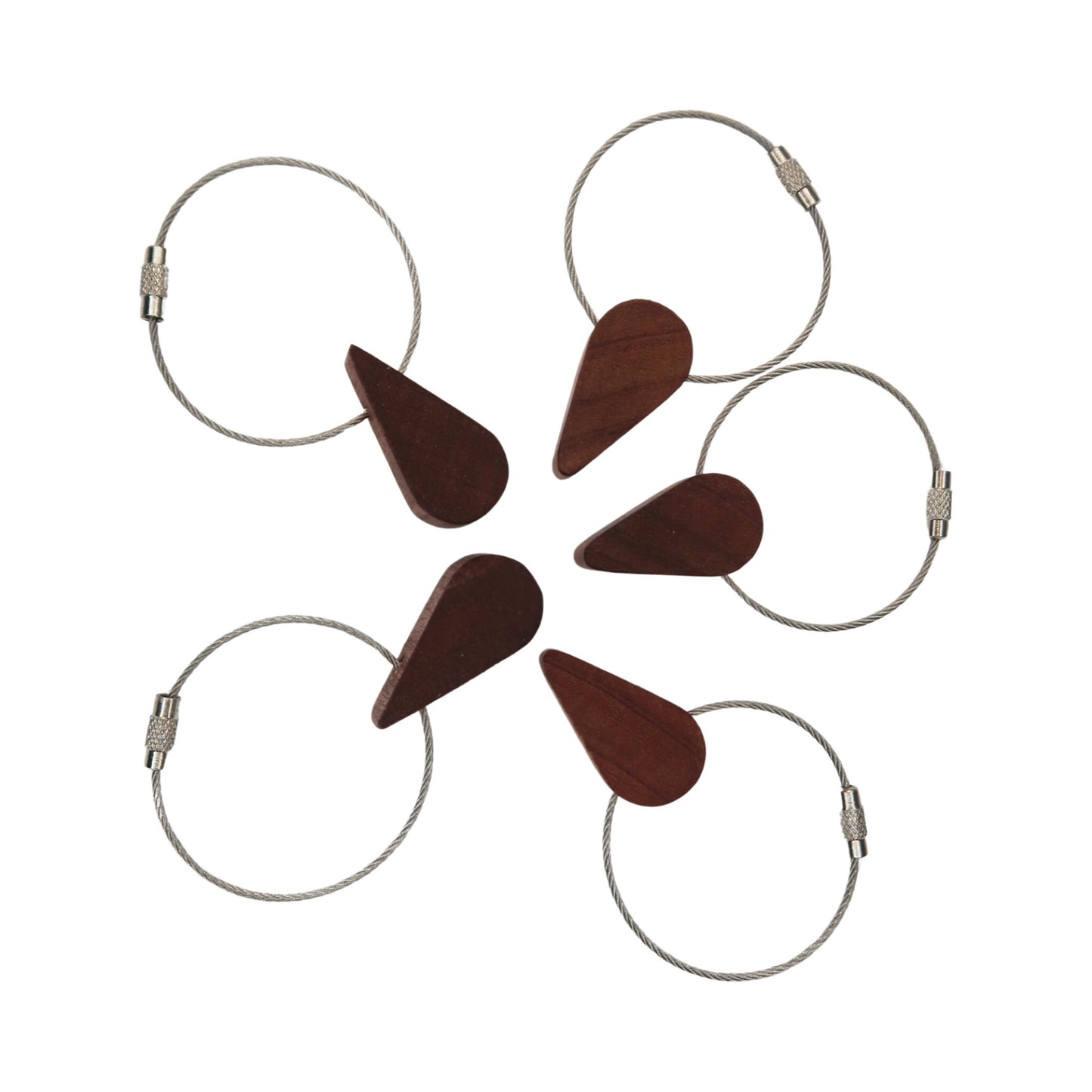 Solid Mahogany Half a Heart Keyring