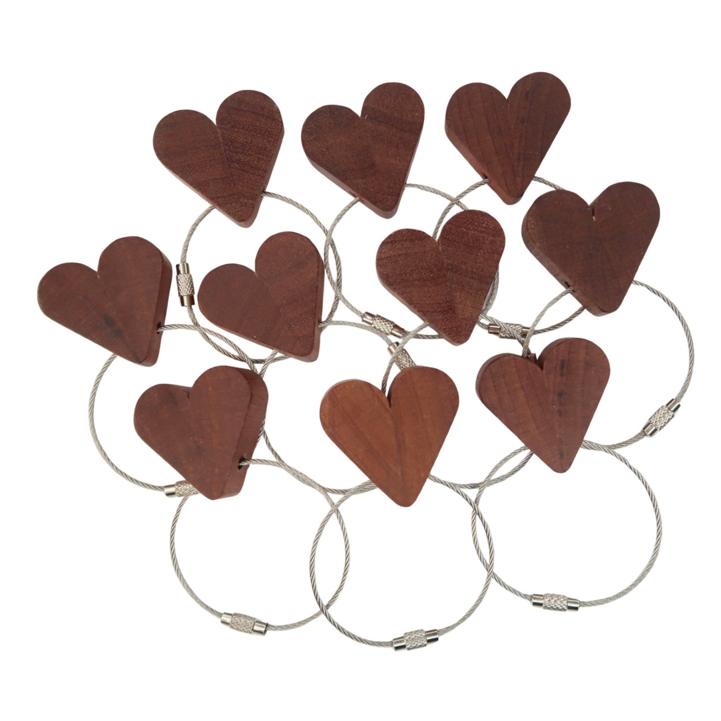 Solid Mahogany Heart Keyring