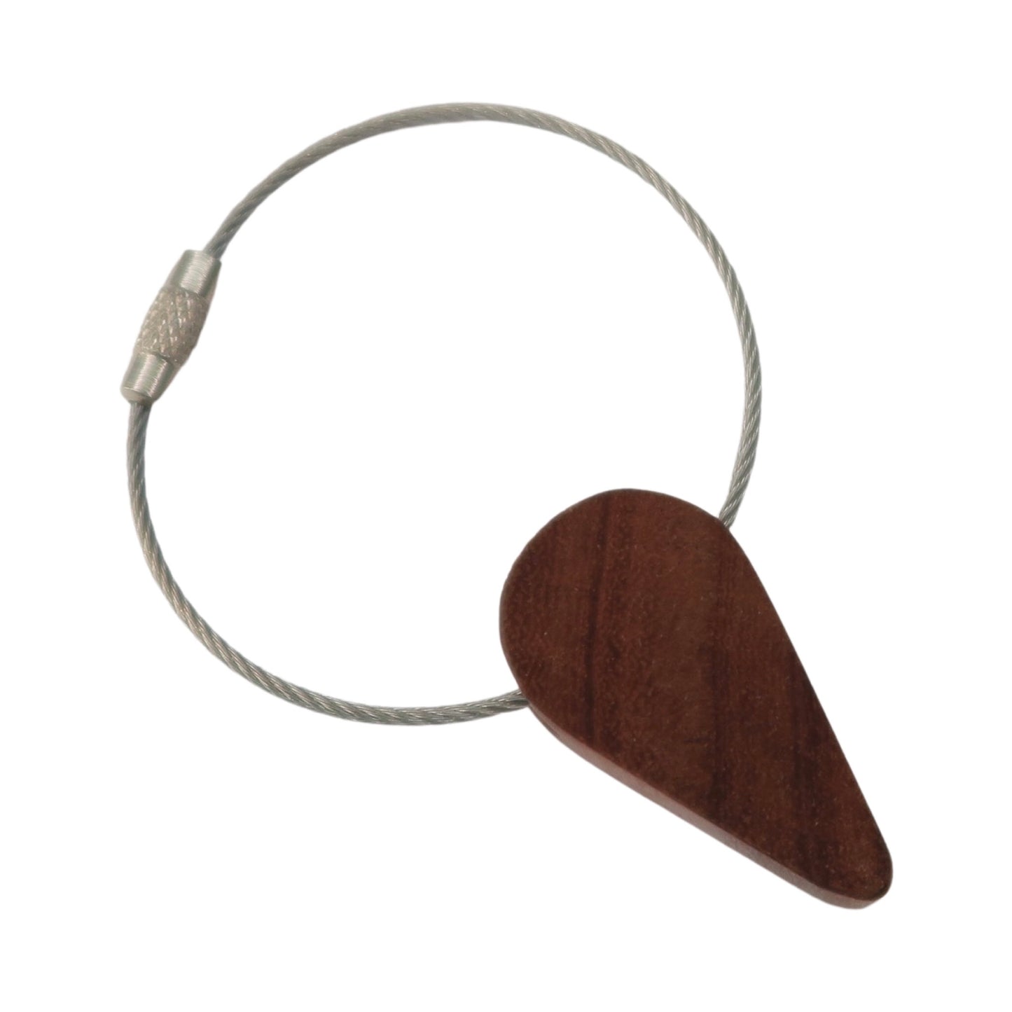 Solid Mahogany Half a Heart Keyring