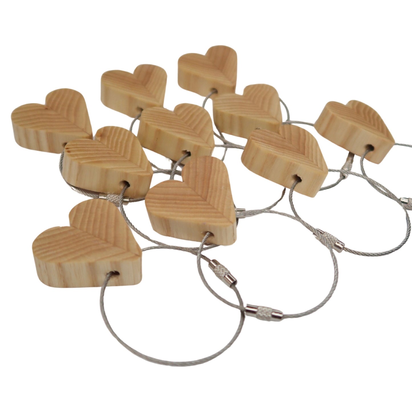 Solid Ash Heart Keyring