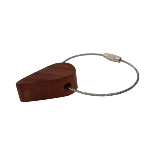 Solid Mahogany Half a Heart Keyring