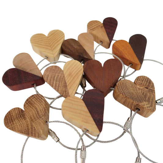 Heart Keyrings Stocking Filler Set of 10
