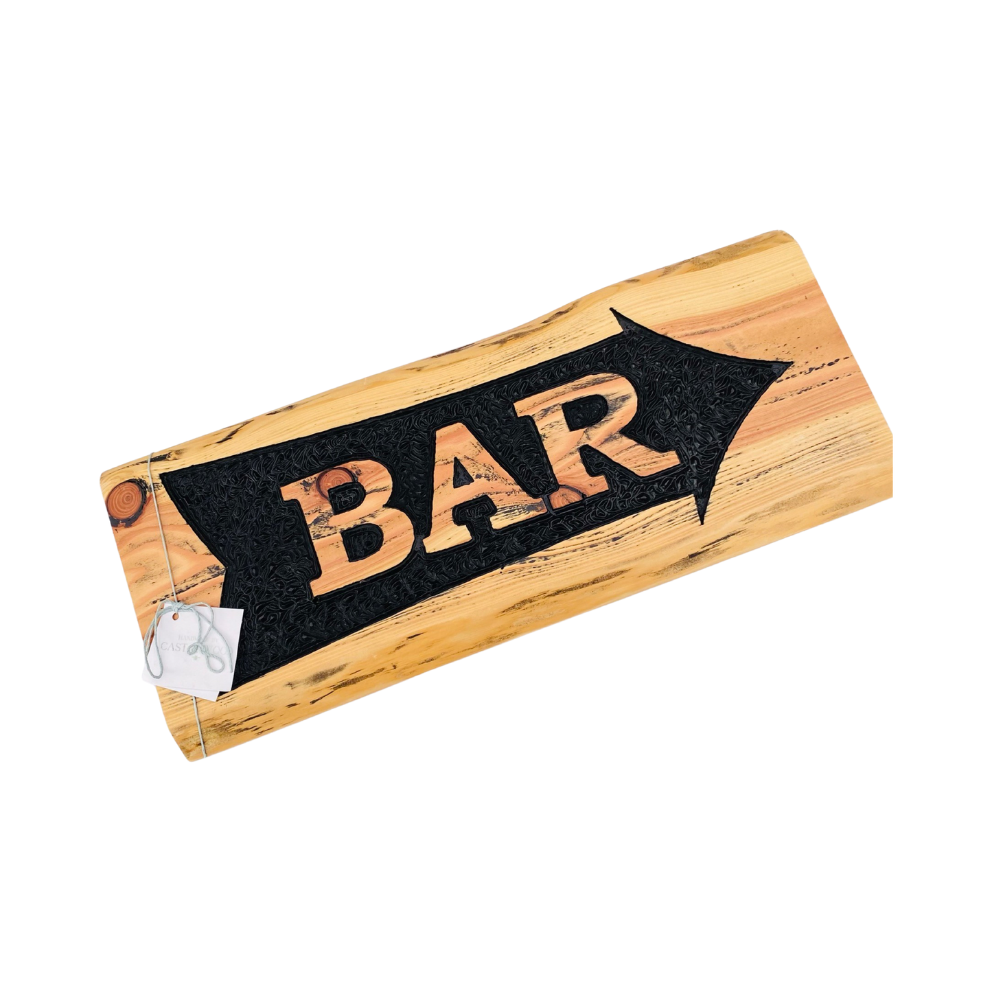 Bar Arrow Sign - Hand Carved