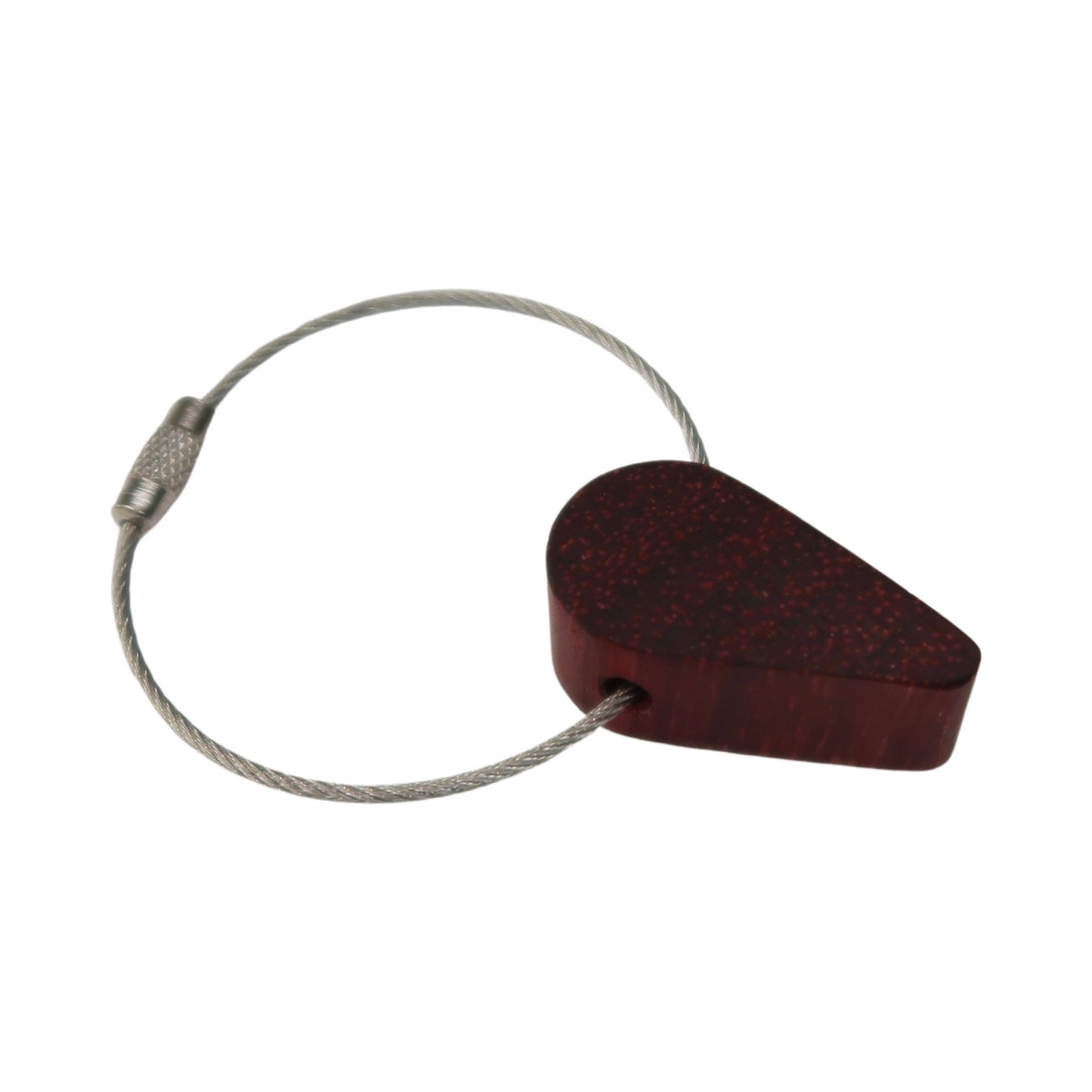 Solid Sapele Half a Heart Keyring