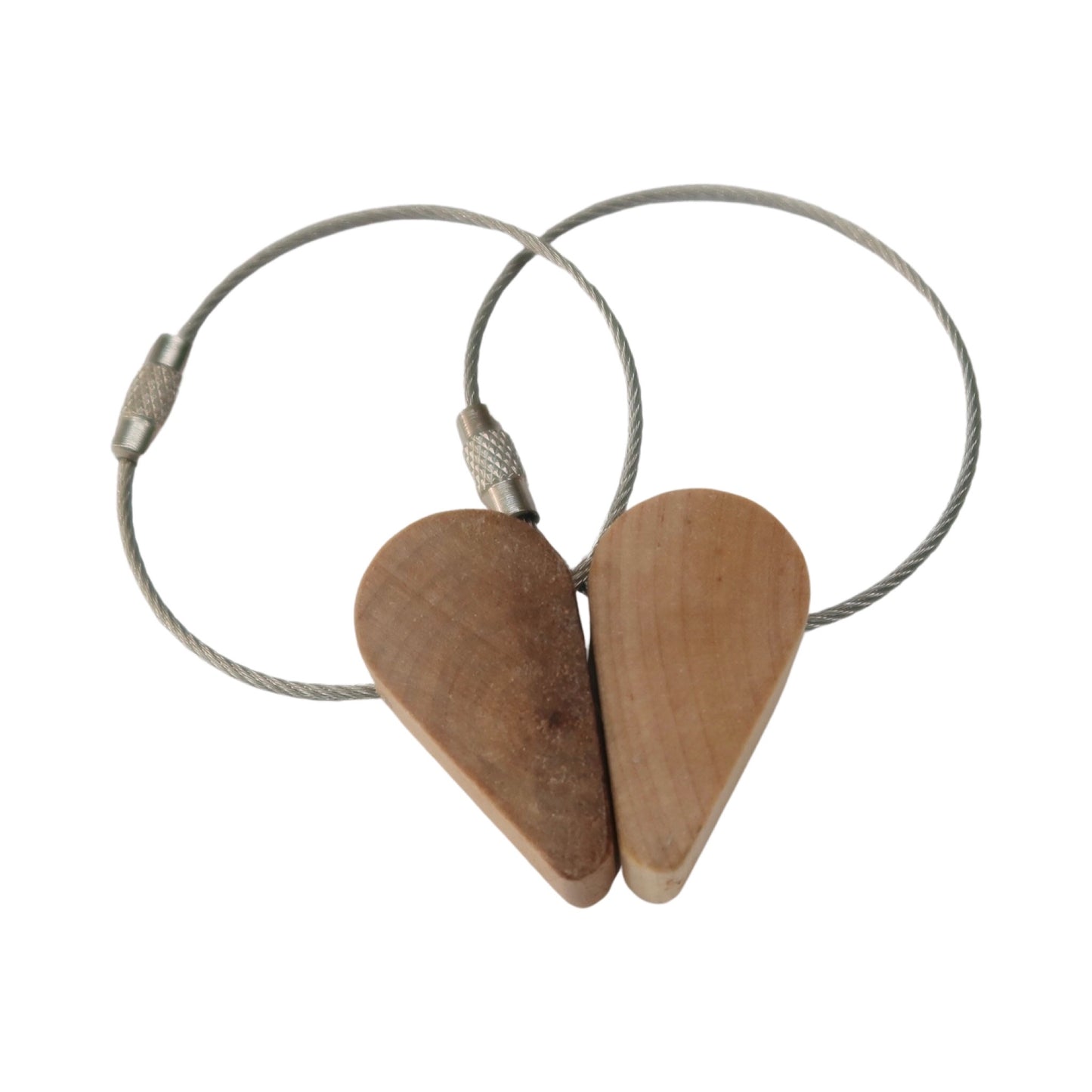 Solid Maple Half a Heart Keyring
