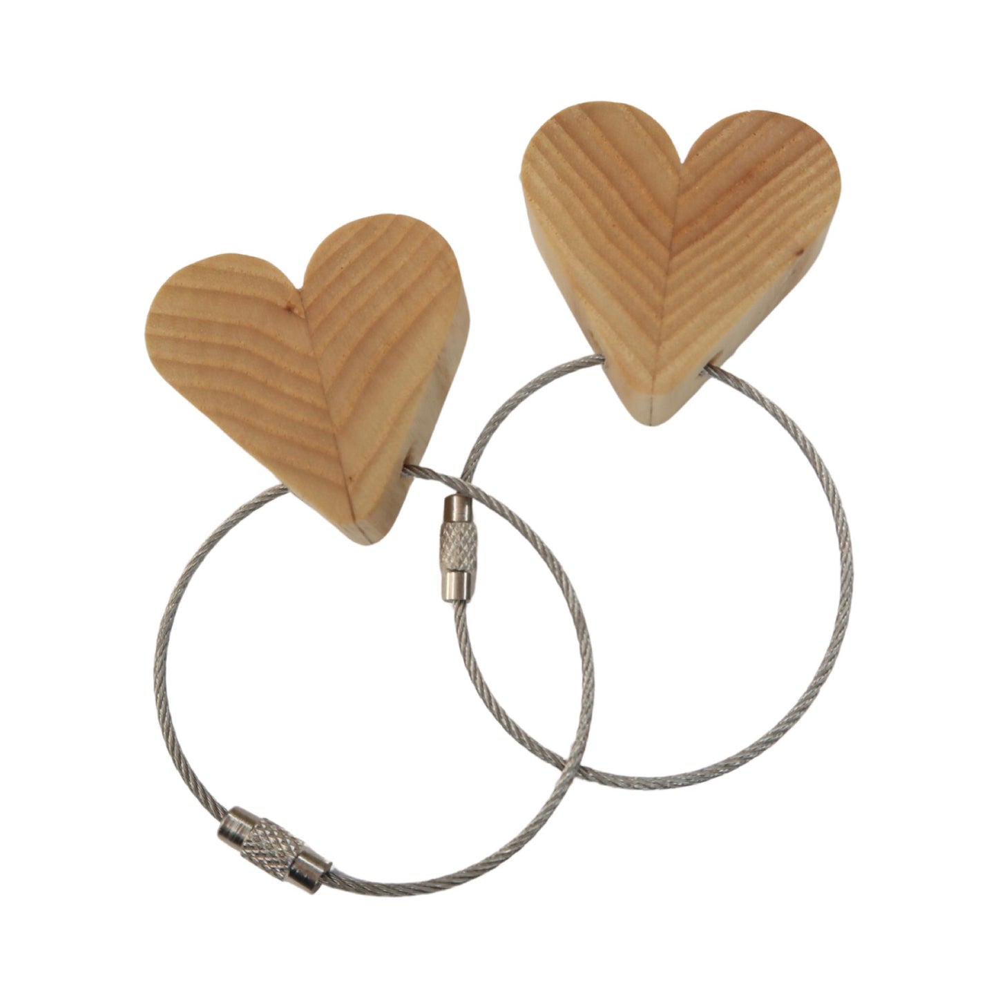 Solid Ash Heart Keyring