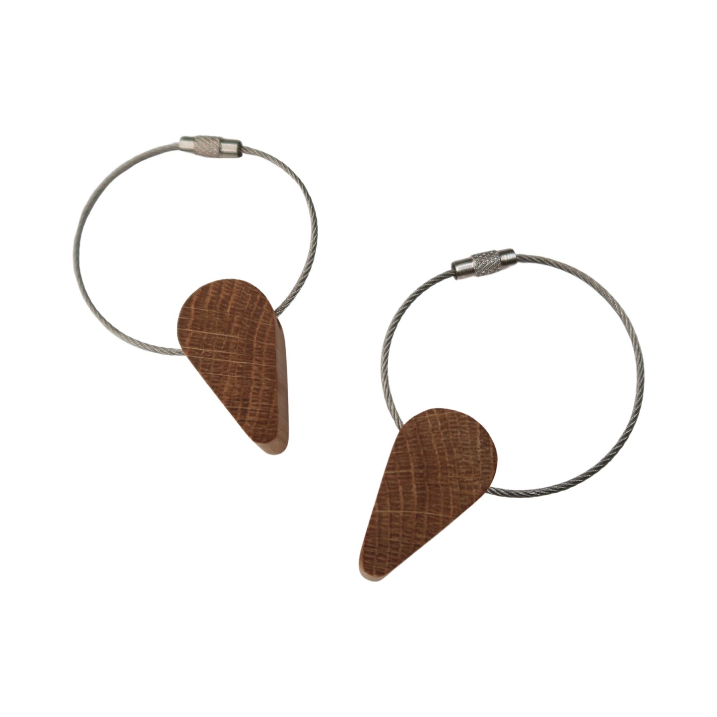 Solid Oak Half a Heart Keyring