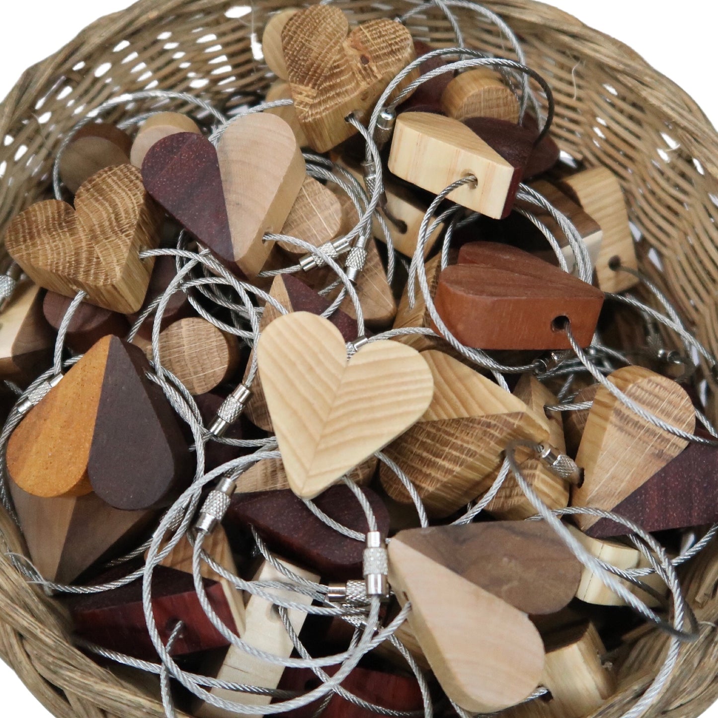 Heart Keyrings Stocking Filler Set of 10