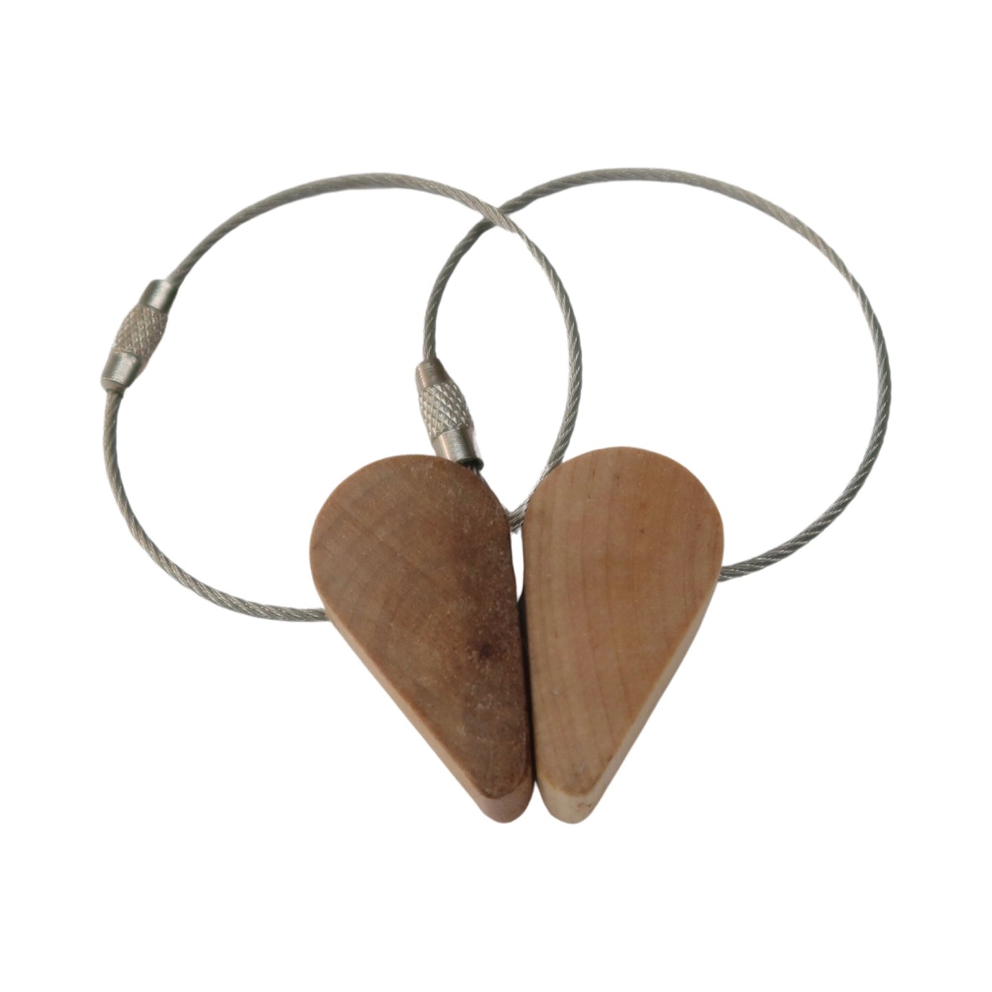 Solid Maple Half a Heart Keyring