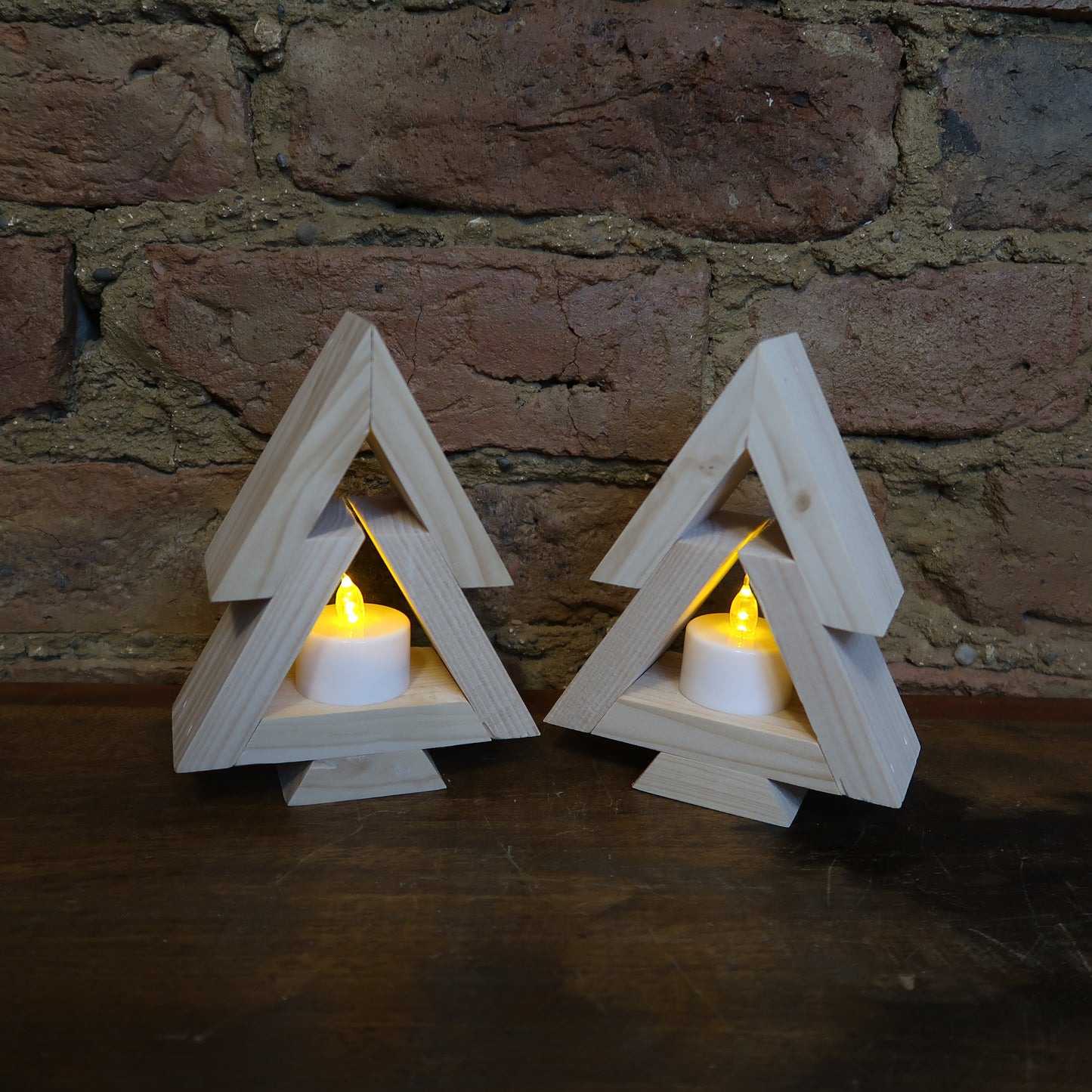 Tea Light Christmas Tree - Mini 15cm (Battery Powered)