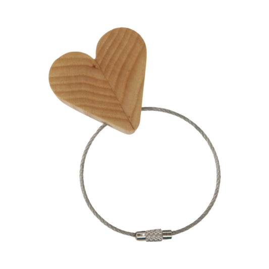 Solid Ash Heart Keyring
