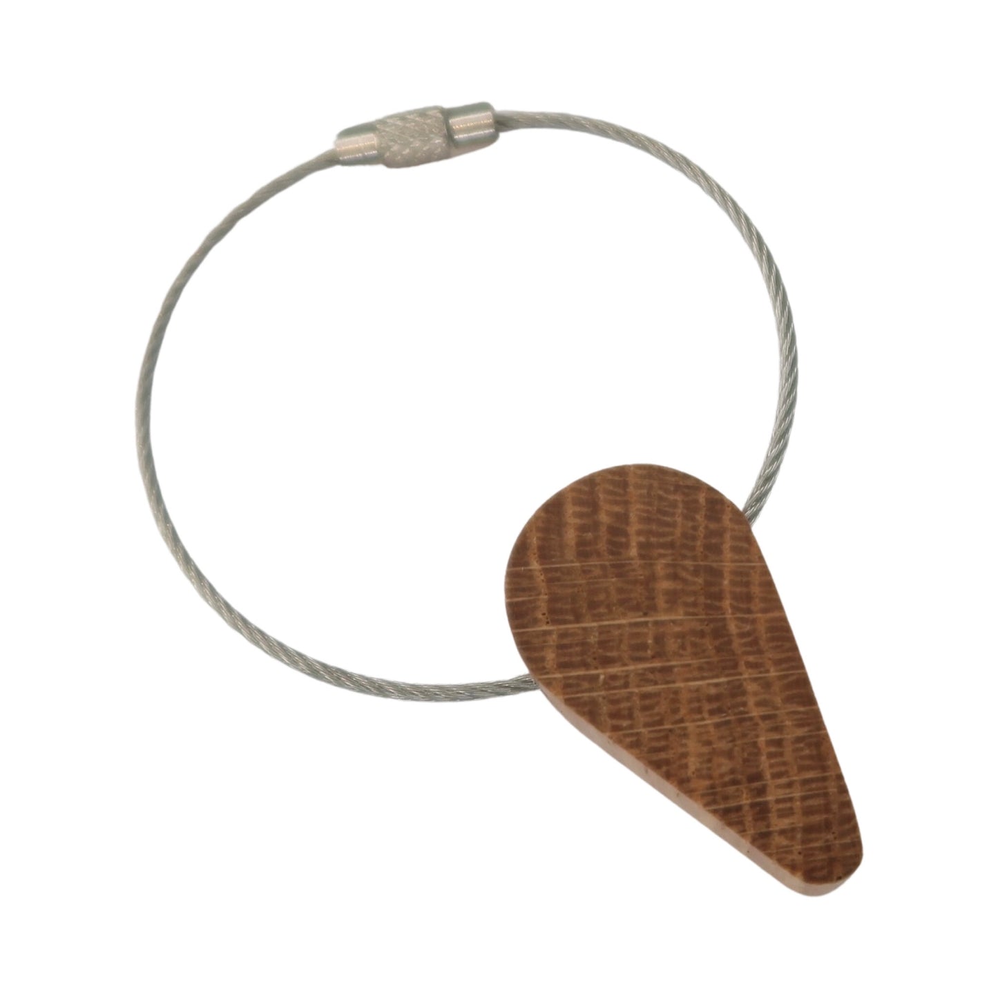Solid Oak Half a Heart Keyring