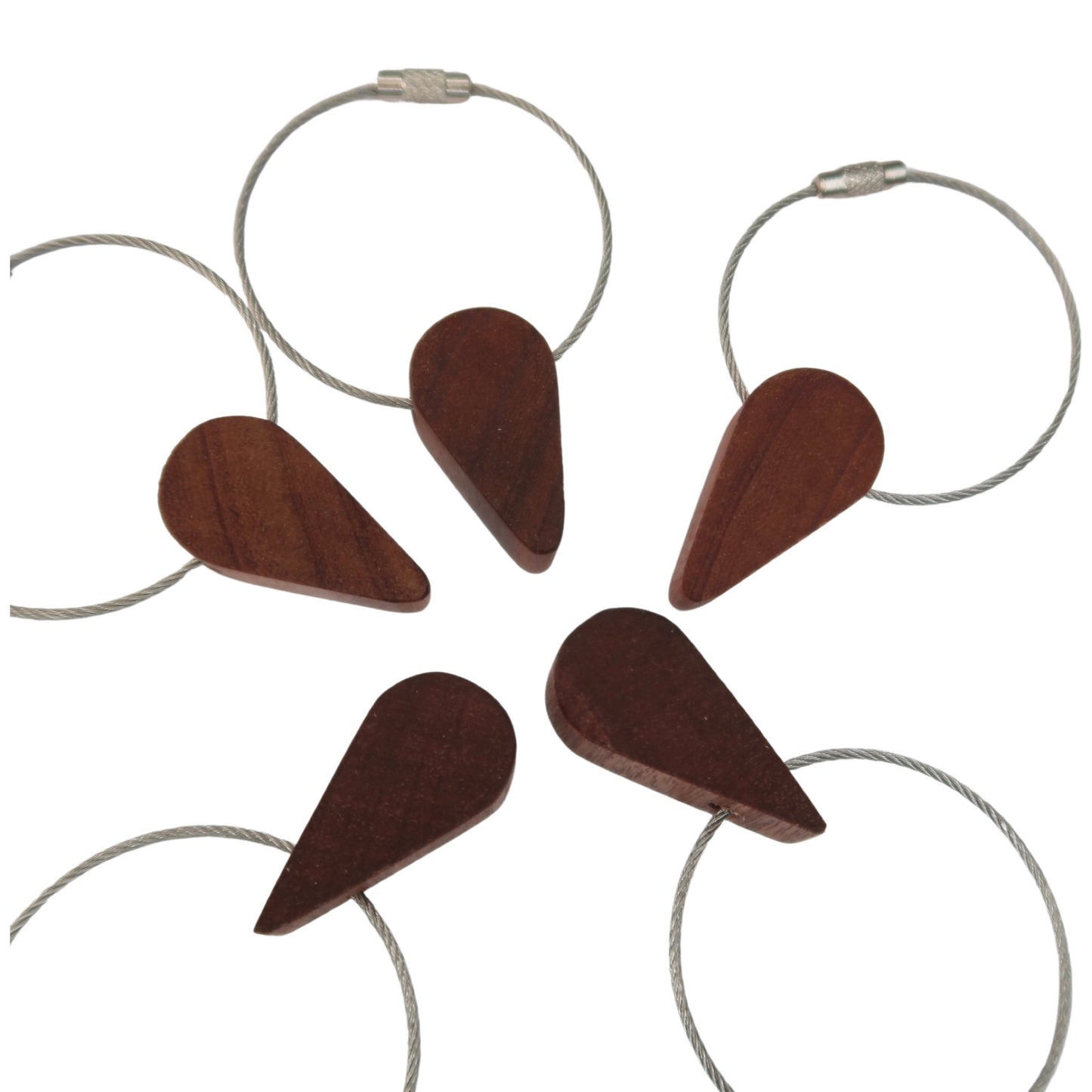 Solid Mahogany Half a Heart Keyring