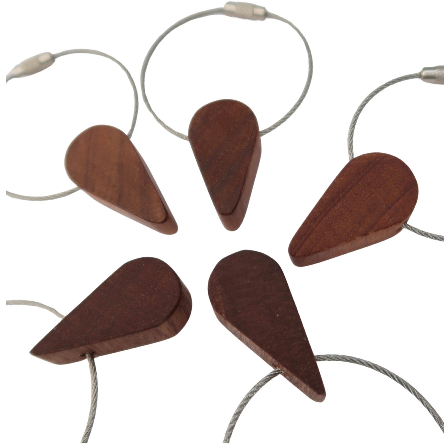 Solid Mahogany Half a Heart Keyring
