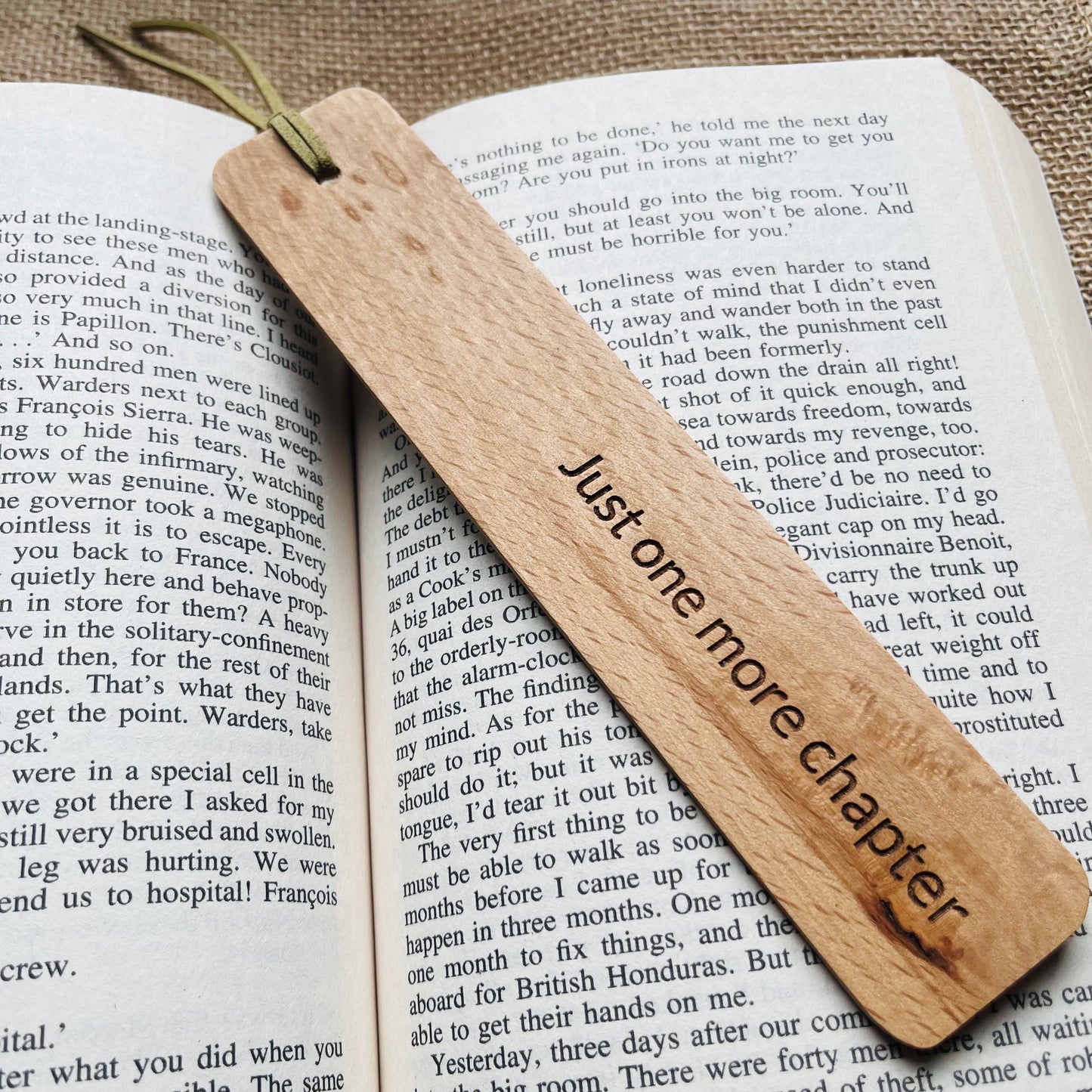 Just one more chapter - Engraved Bookmark