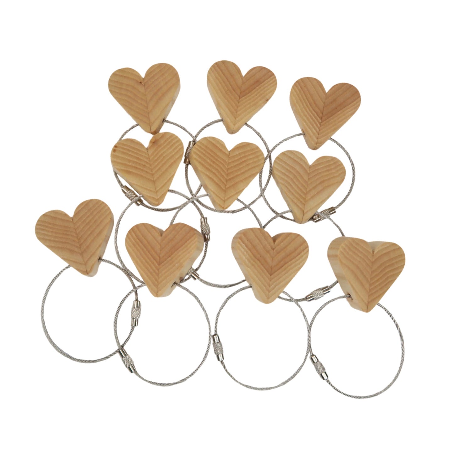 Solid Ash Heart Keyring