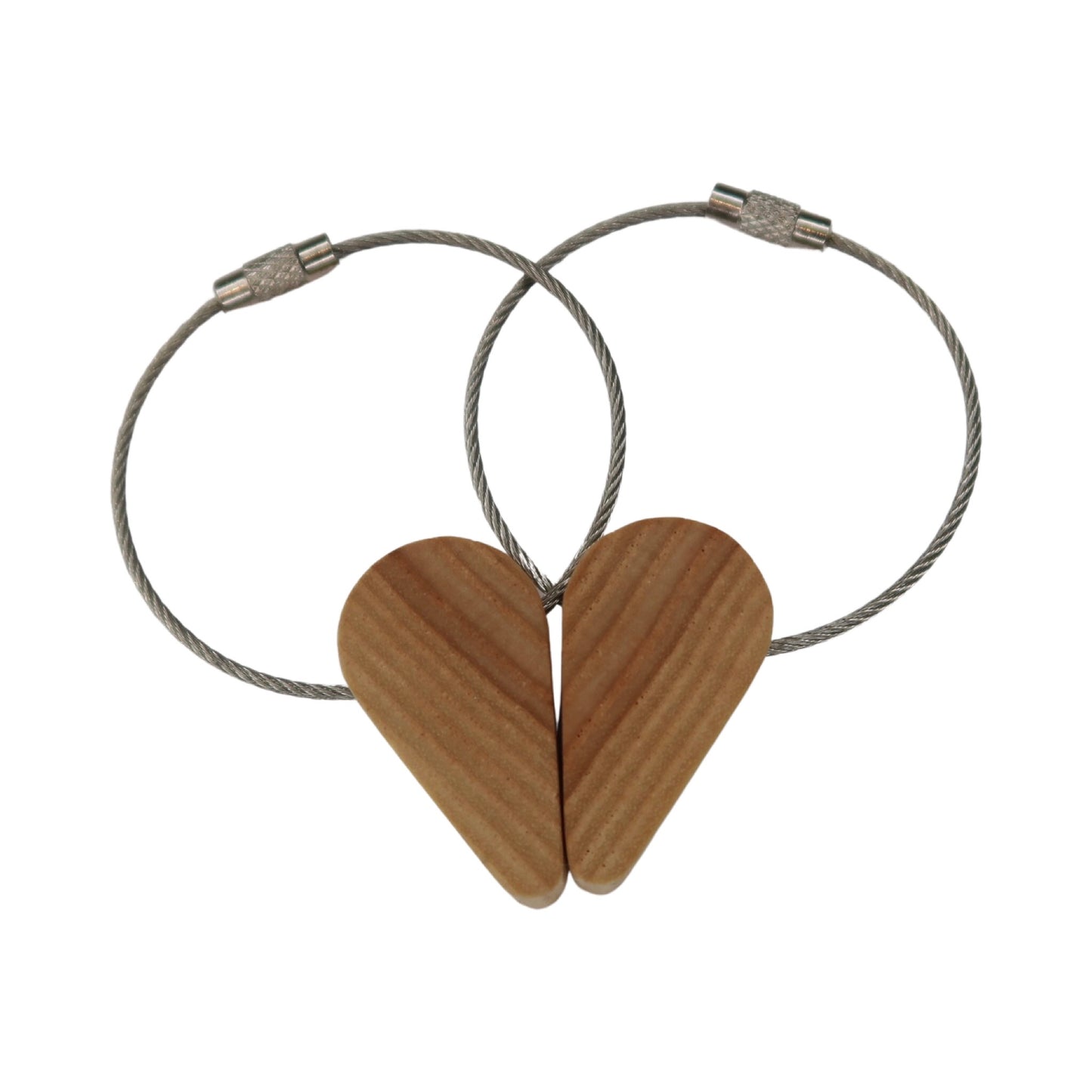 Solid Ash Half a Heart Keyring