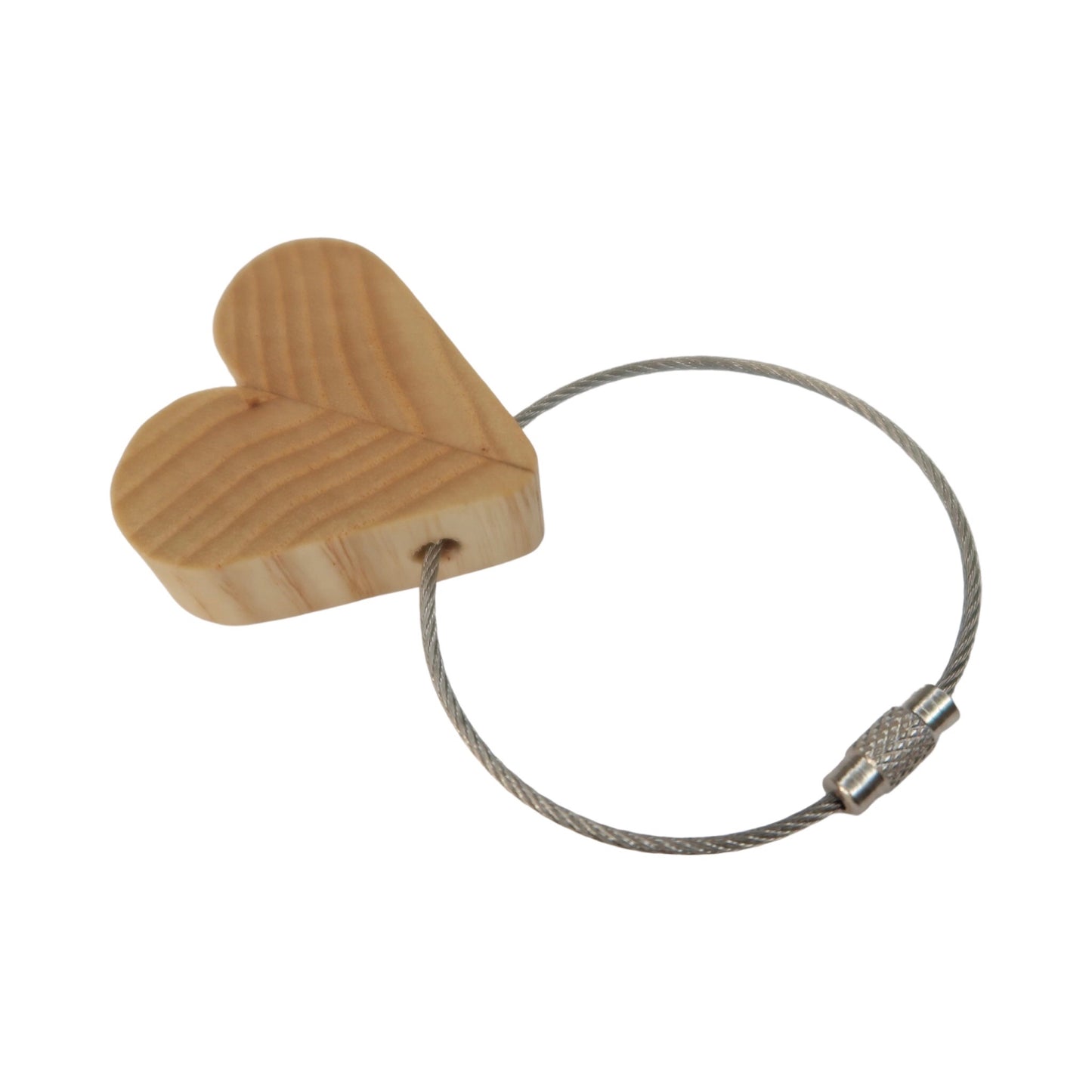 Solid Ash Heart Keyring