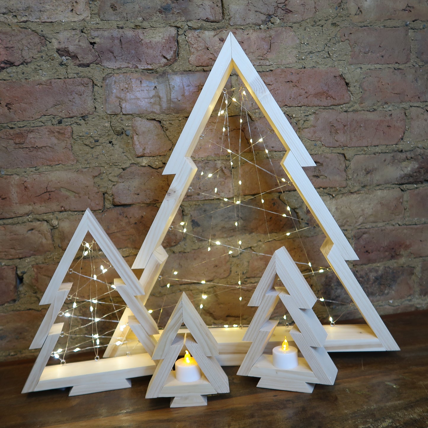 Tea Light Christmas Tree - Mini 15cm (Battery Powered)
