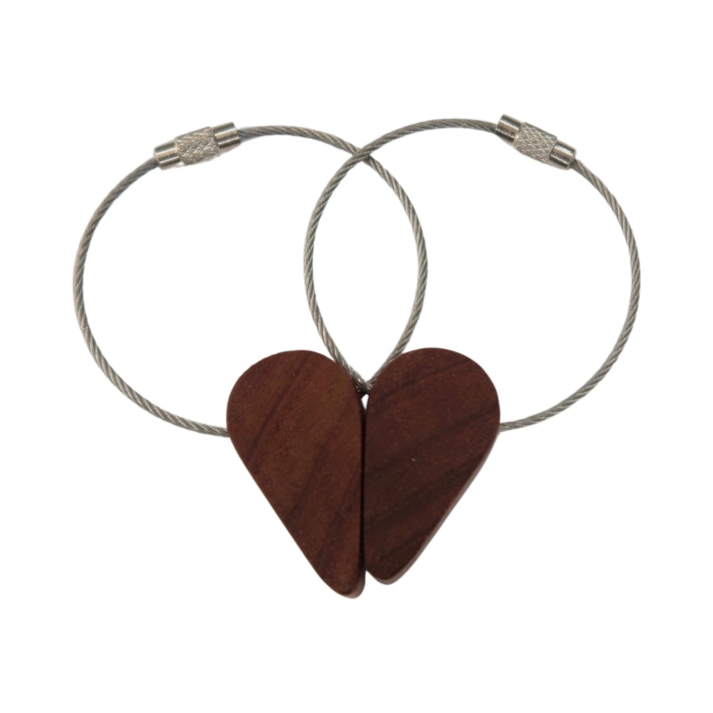 Solid Mahogany Half a Heart Keyring