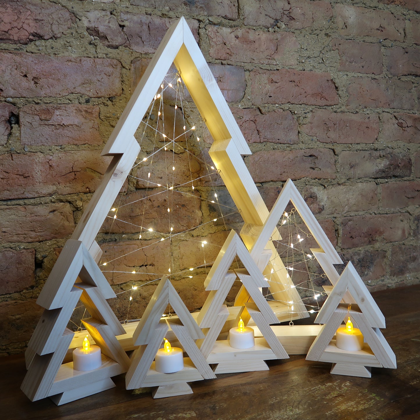 Tea Light Christmas Tree - Mini 15cm (Battery Powered)