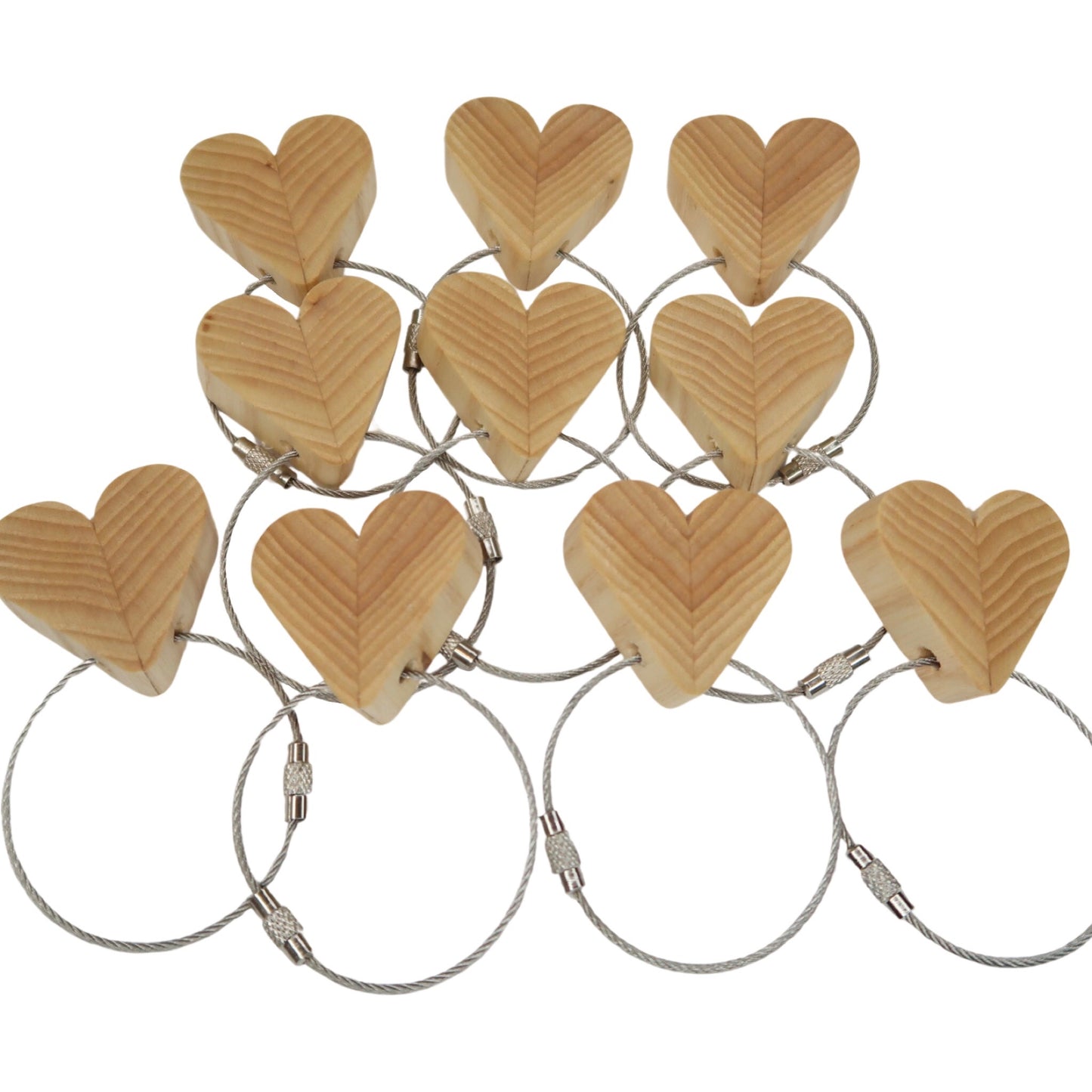 Solid Ash Heart Keyring