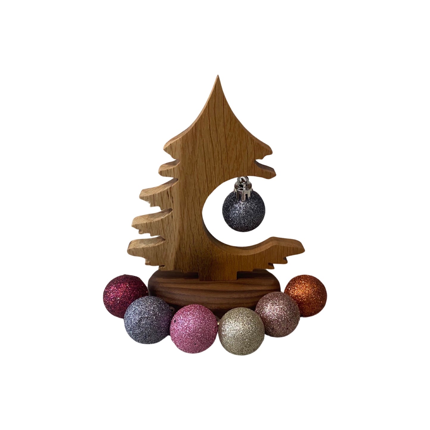 Solid Oak and Walnut Desktop Christmas Tree