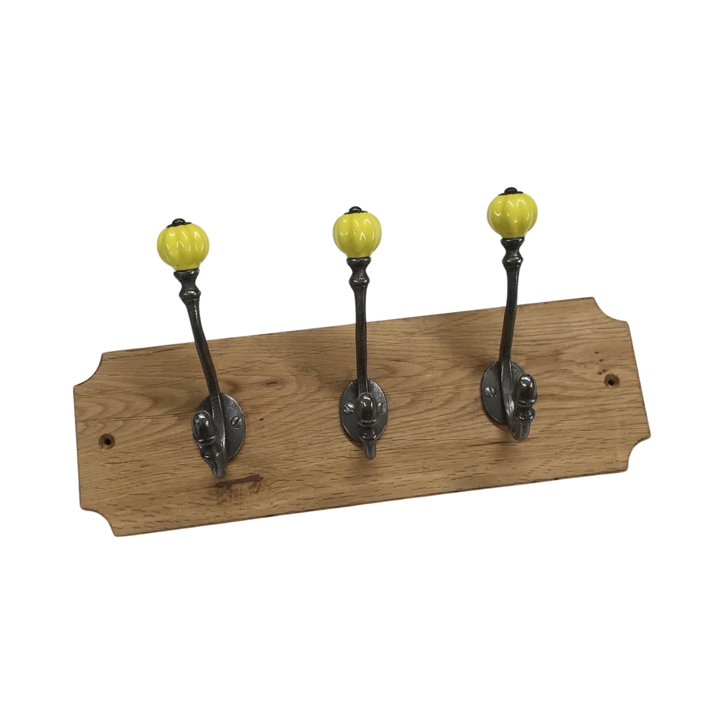 Yellow Acorn - Oak Backed Mounted Coat Rack
