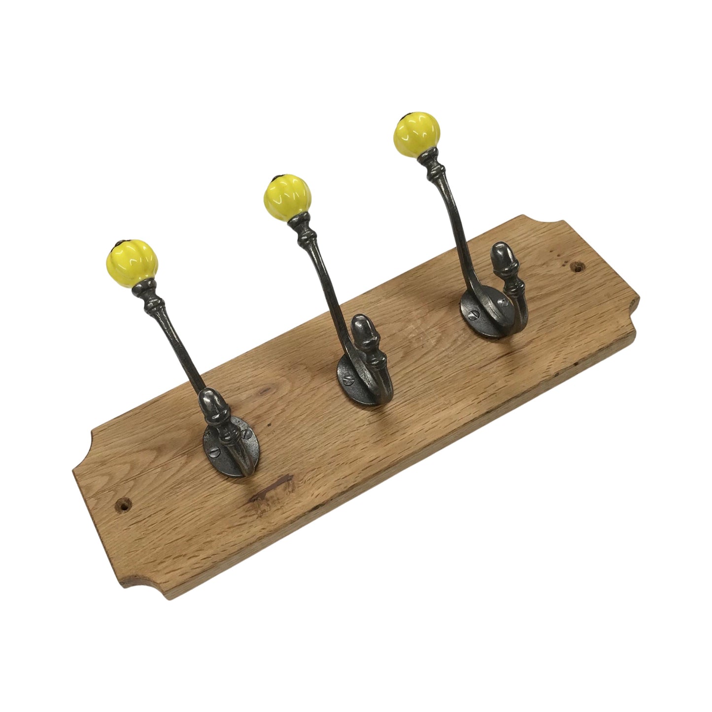 Yellow Acorn - Oak Backed Mounted Coat Rack