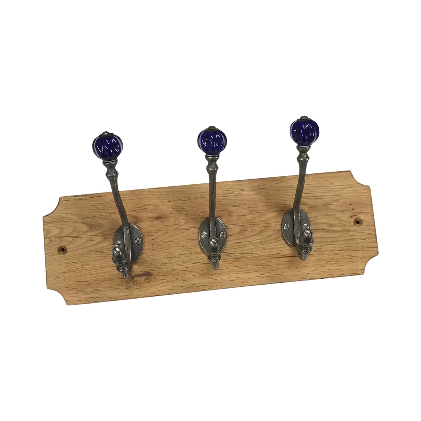 Dark Blue - Oak Backed Mounted Coat Rack