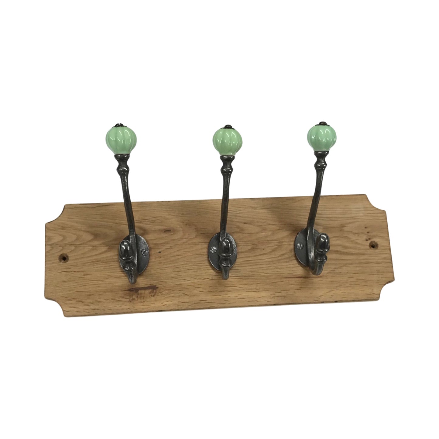 Spring Green - Oak Backed Mounted Coat Rack