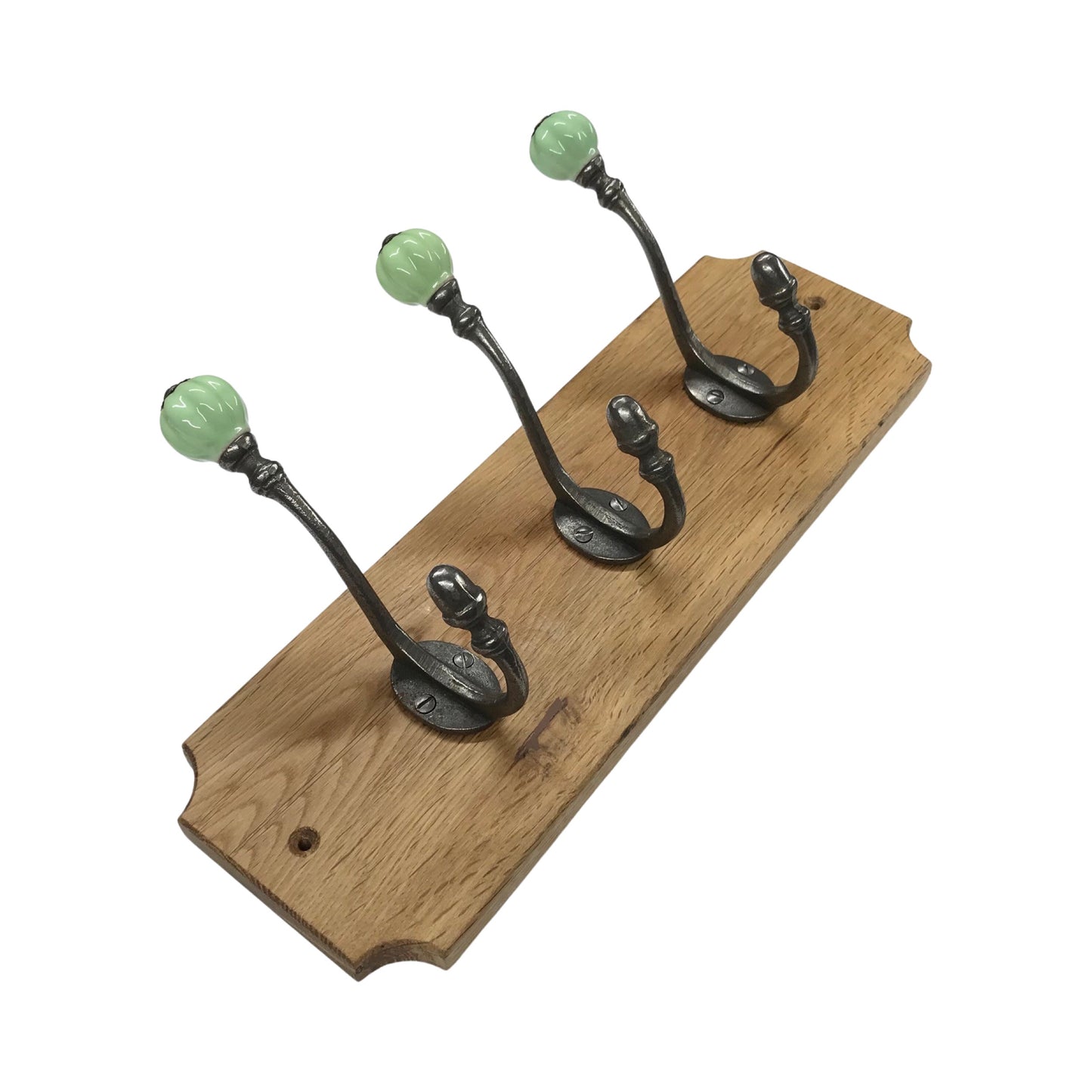 Spring Green - Oak Backed Mounted Coat Rack