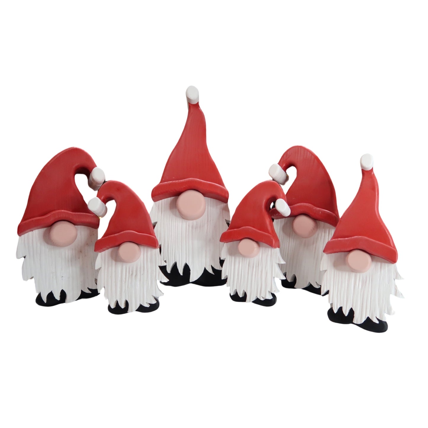 Festive Gonk - Handmade Decorative Wooden Gnome - Red