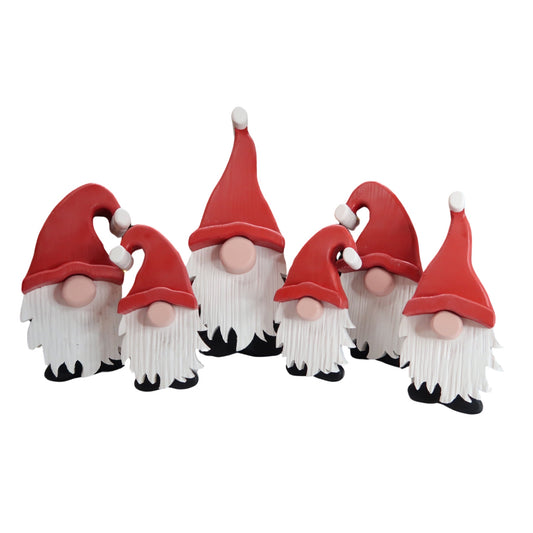 Festive Gonk - Handmade Decorative Wooden Gnome - Red