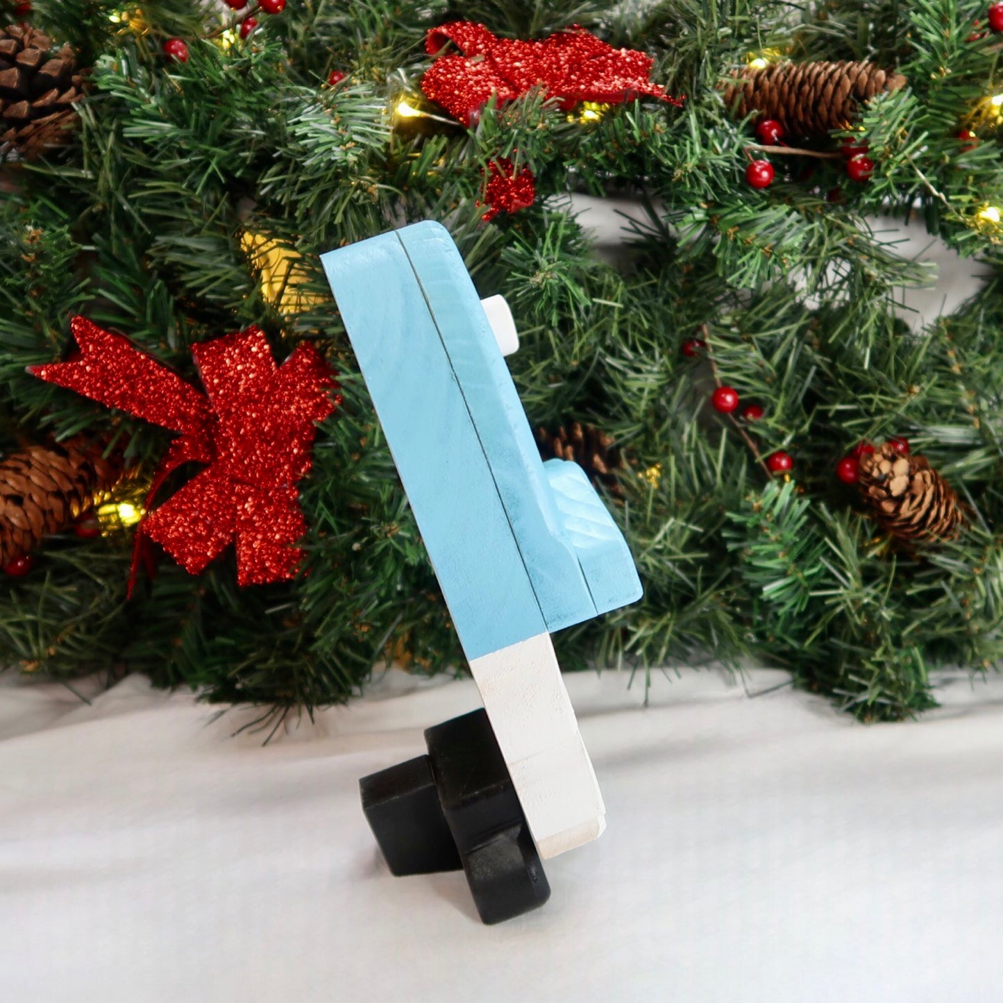Festive Gonk - Handmade Decorative Wooden Gnome - Sky Blue