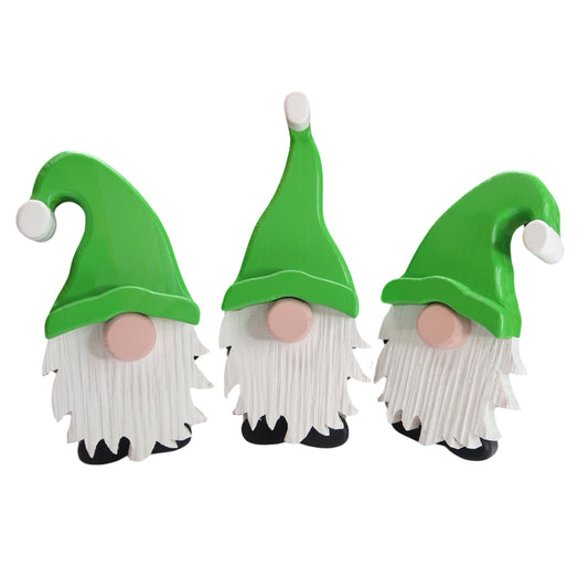 Festive Gonk - Handmade Decorative Wooden Gnome - Light Green