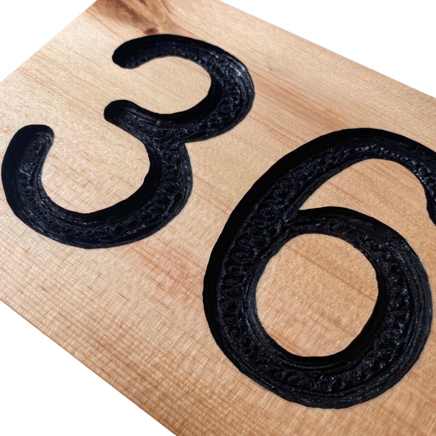 Custom House Number Plaque - Hand Carved