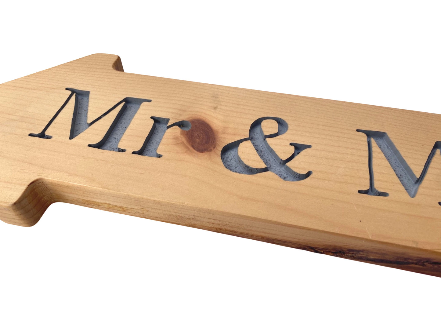Mr & Mrs Hand Carved Wedding Arrow Sign