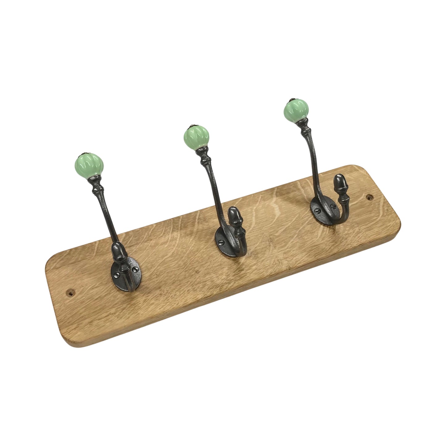 Spring Green - Oak Backed Mounted Coat Rack