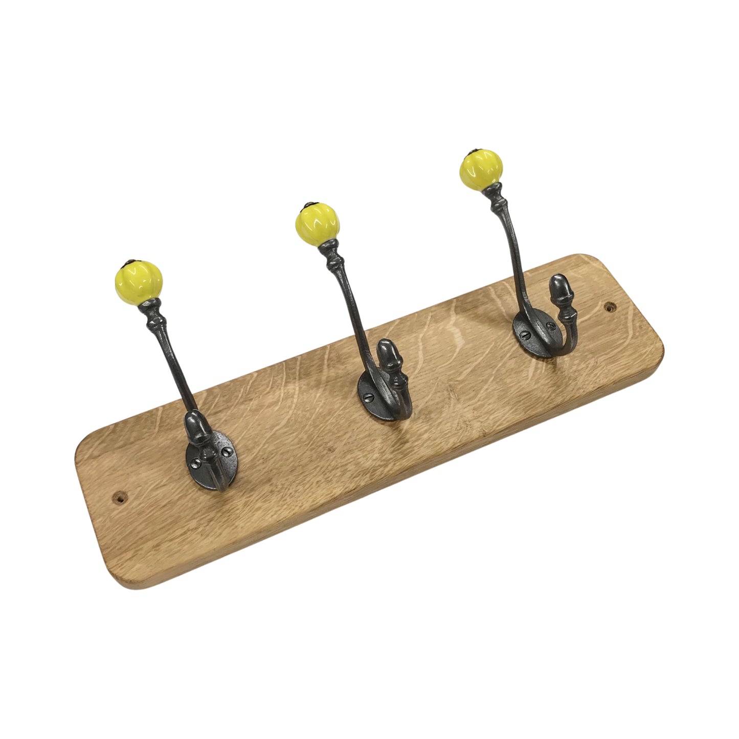 Yellow Acorn - Oak Backed Mounted Coat Rack