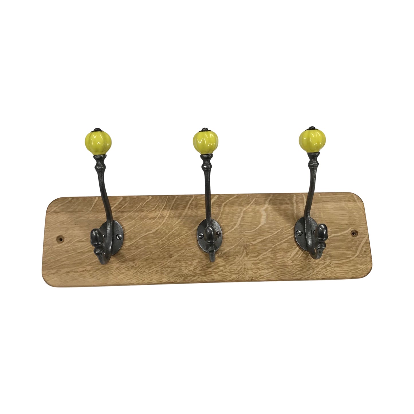 Yellow Acorn - Oak Backed Mounted Coat Rack