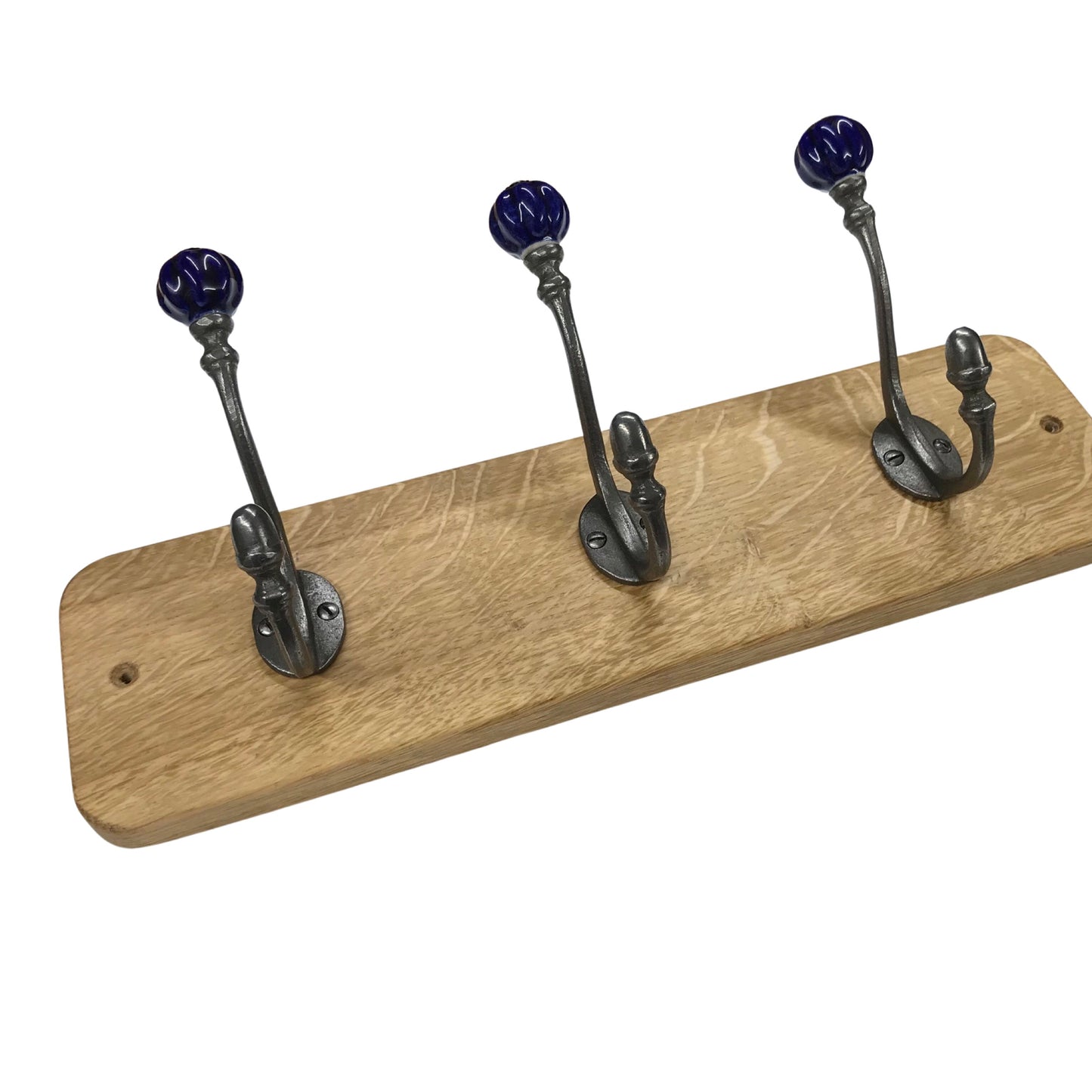 Dark Blue - Oak Backed Mounted Coat Rack